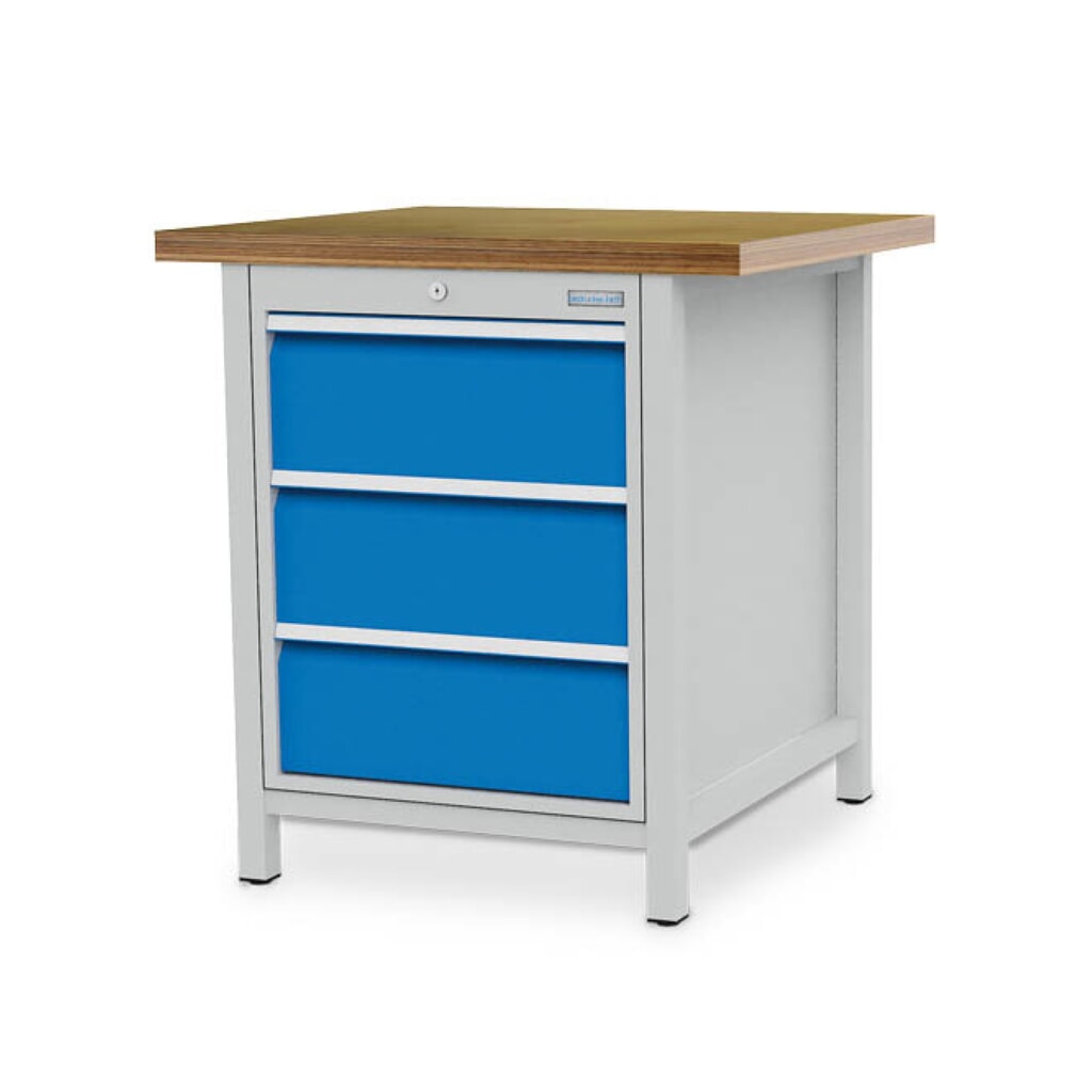 Armoire établi R 18-24 Bedrunka+Hirth, H x l x P 859 x 810 x 750 mm, gris clair, bleu clair, 3 tiroirs 3 x 200 mm N° de l'image du produit 1 : Armoire établi R 18-24 Bedrunka+Hirth, H x l x P 859 x 810 x 750 mm, gris clair, bleu clair, 3 tiroirs 3 x 200 mm