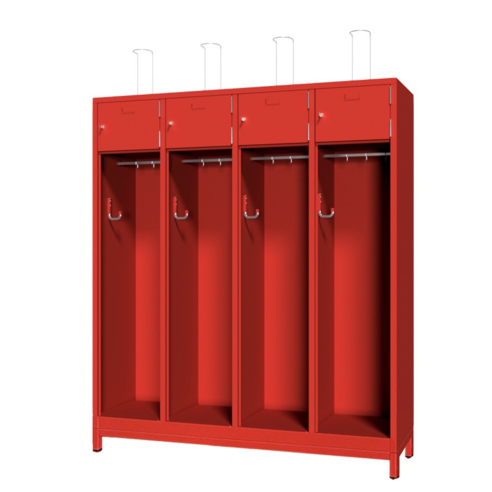 Numéro de l'image du produit 1: Armoire incendie PAVOY avec compensation de niveau + cadre porte-étiquette, HxlxP 1 850 x 1 630 x 500 mm