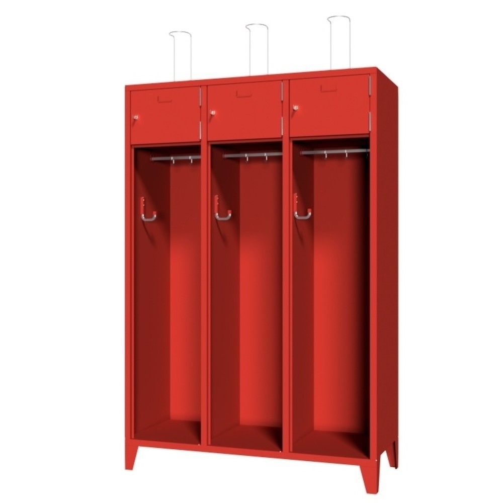 Numéro de l'image du produit 1: Armoire incendie PAVOY avec pieds + cadre porte-étiquette, HxlxP 1 850 x 1 230 x 500 mm