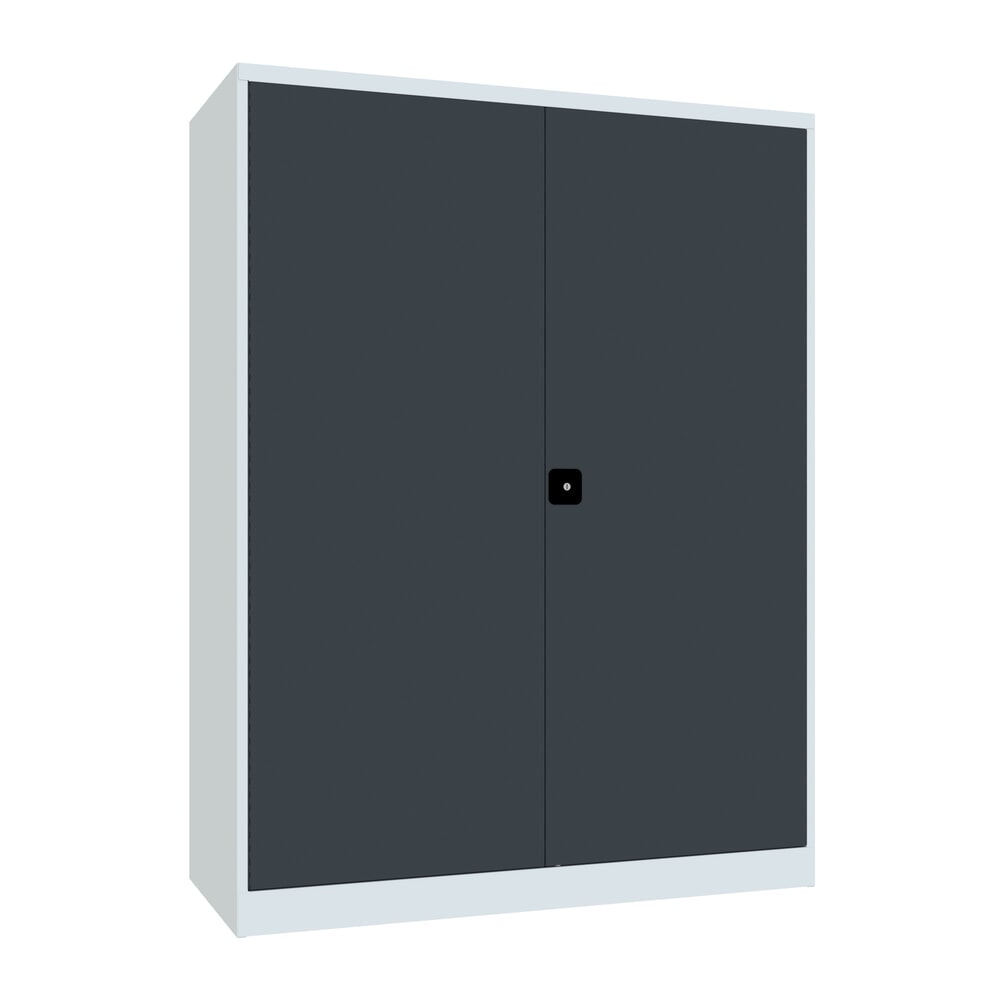 Numéro de l'image du produit 1: Armoire industrielle pour charges lourdes PAVOY Premium avec paroi intermédiaire, 8 tablettes, H x l x P 1 950 x 1 470 x 630 mm, gris anthracite, gris clair