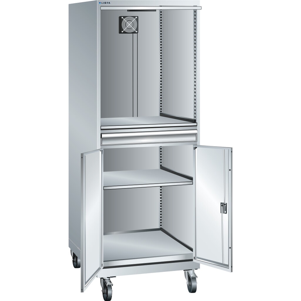 Illustration du produit: Armoire informatique mobile LISTA 36x36E, (lxPxH) 717x725x1 762 mm, sans multiprise, gris clair