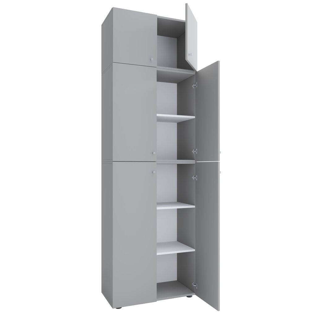Illustration du produit: Armoire VCM Lona XXL portes battantes, avec rehausse, gris