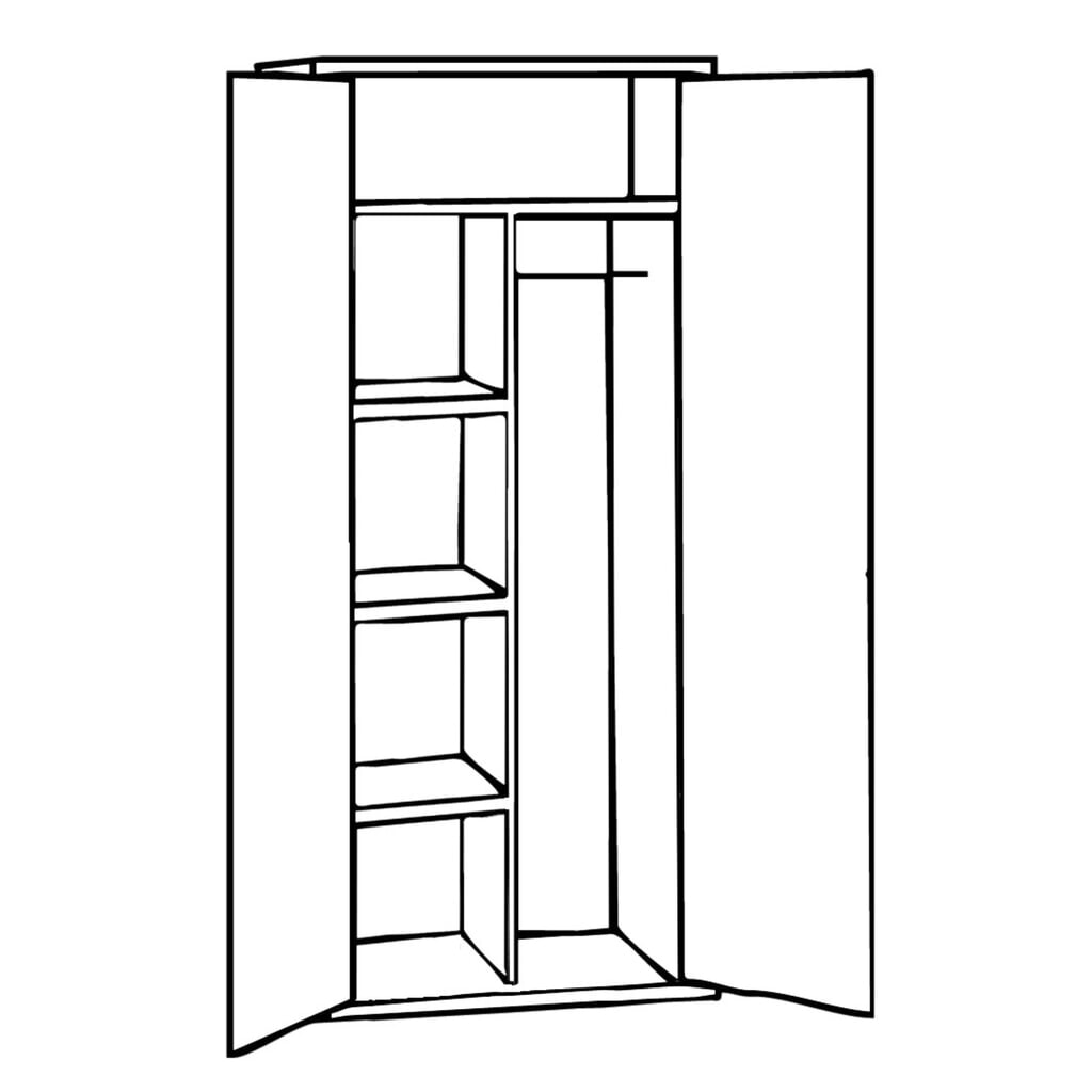 N° de l'image du produit 2 : CEHA Armoire d’appoint avec tringle à vêtements, étagère à couvre-chef et 3 tablettes 4,5 HC, HxlxP 1 800 x 800 x 380 mm
