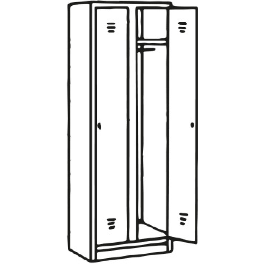 Armoire-penderie avec banc HEMMDAL HG-SB-1, fermeture à pêne tournant, 2 compartiments, HxlxP 1 800 x 600 x500 mm, gris clair N° de l'image du produit 3 : Armoire-penderie avec banc HEMMDAL HG-SB-1, fermeture à pêne tournant, 2 compartiments, HxlxP 1 800 x 600 x500 mm, gris clair