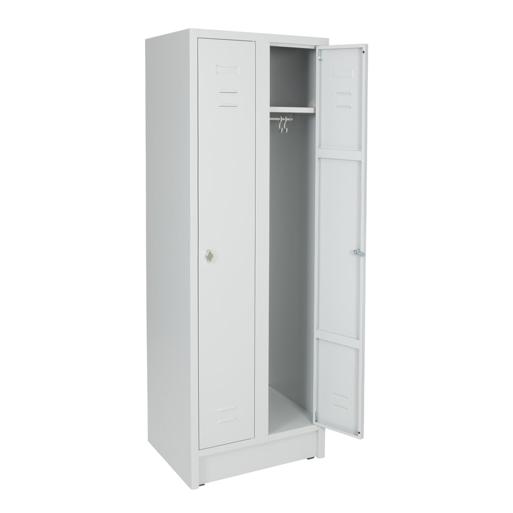 Armoire-penderie avec banc HEMMDAL HG-SB-1, fermeture à pêne tournant, 2 compartiments, HxlxP 1 800 x 600 x500 mm, gris clair N° de l'image du produit 1 : Armoire-penderie avec banc HEMMDAL HG-SB-1, fermeture à pêne tournant, 2 compartiments, HxlxP 1 800 x 600 x500 mm, gris clair