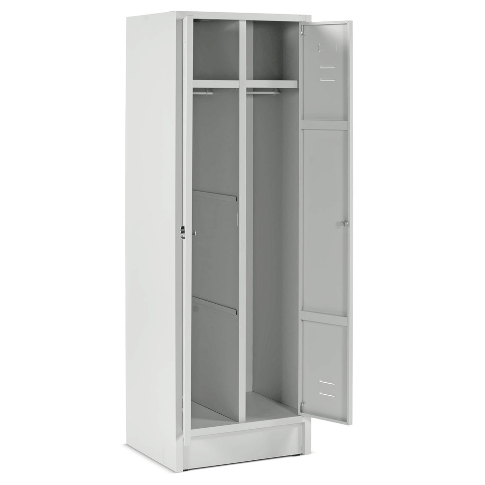 Numéro de l'image du produit 2: Armoire-penderie avec socle + fermeture à pêne tournant, 2 compartiments pour 2 personnes, HxlxP 1 800 x 600 x 500 mm