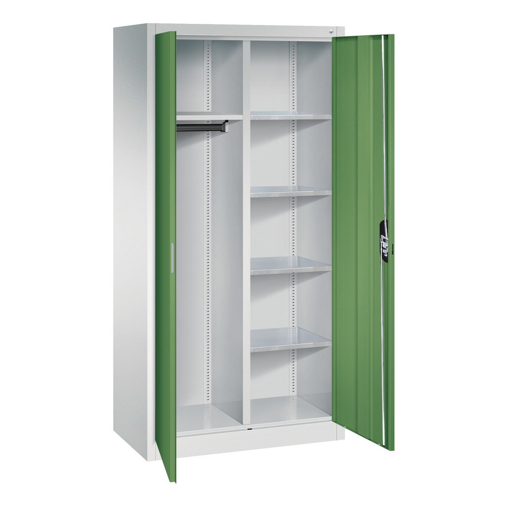 Numéro de l'image du produit 3: Armoire-penderie C+P, 6 compartiments + tringle à vêtements, H x l x P 1 950 x 930 x 500 mm, gris clair, gris noir