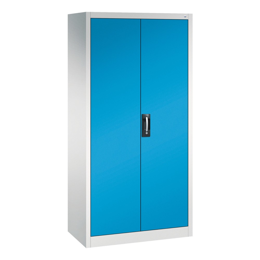 Numéro de l'image du produit 1: Armoire-penderie C+P, 6 compartiments + tringle à vêtements, H x l x P 1 950 x 930 x 500 mm, gris clair, bleu clair