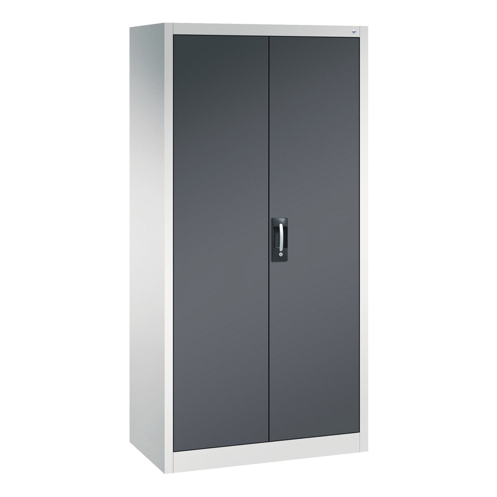 Numéro de l'image du produit 1: Armoire-penderie C+P, 6 compartiments + tringle à vêtements, H x l x P 1 950 x 930 x 500 mm, gris clair, gris noir