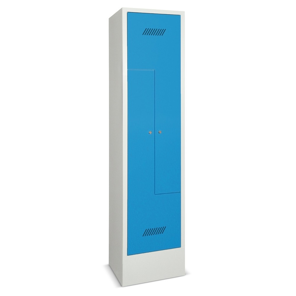 Numéro de l'image du produit 3: Armoire-penderie en Z PAVOY, 2 compartiments, H x l x P 1 850 x 430 x 500 mm, rouge feu, gris clair
