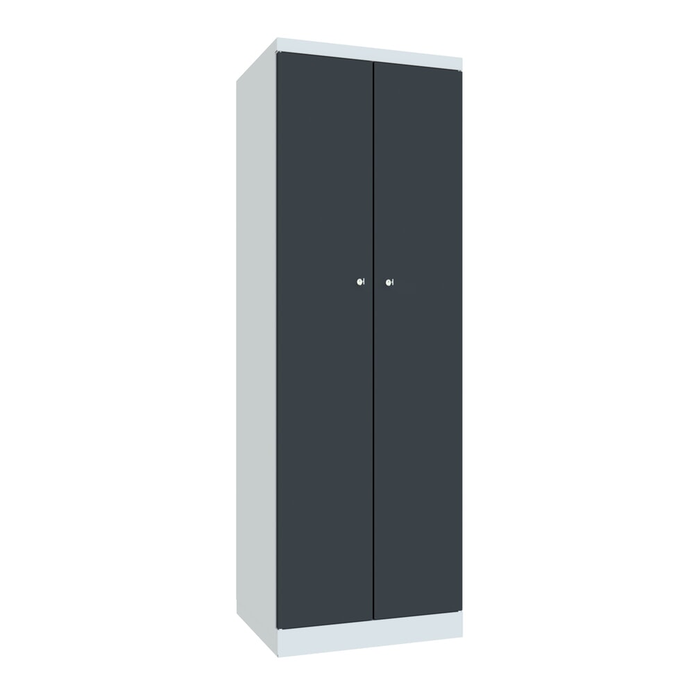 Numéro de l'image du produit 1: Armoire-penderie PAVOY avec portes battantes, H x l x P 1 800 x 600 x 500, fermeture individuelle, gris anthracite, gris clair