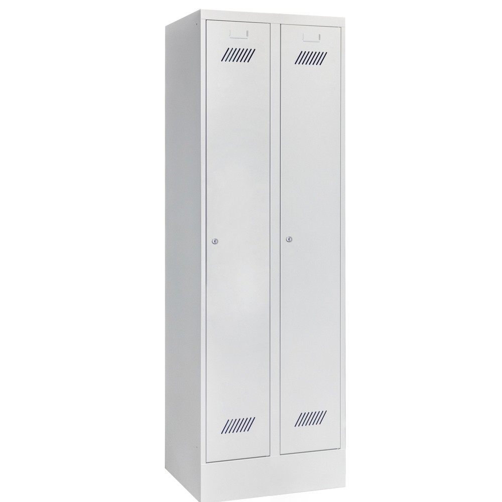 N° de l'image du produit 2 : Armoire-penderie PAVOY avec socle + serrure à cylindre, 2 compartiments, H x l x P 1 850 x 630 x 500 mm, gris clair, gris clair