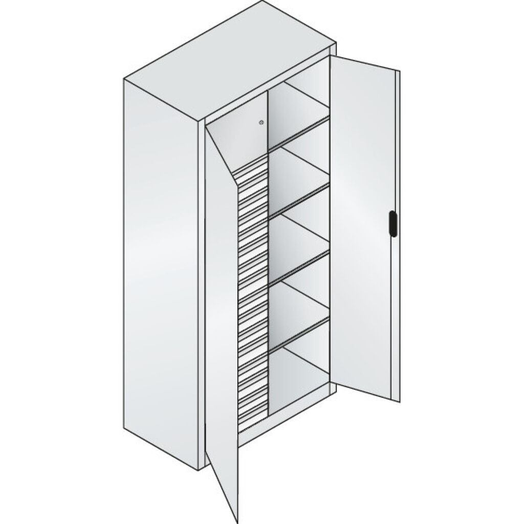 Armoire pour charges lourdes C+P avec 4 tablettes, H x l x P 1 950 x 930 x 500 mm, gris clair, bleu gentiane N° de l'image du produit 4 : Armoire pour charges lourdes C+P avec 4 tablettes, H x l x P 1 950 x 930 x 500 mm, gris clair, bleu gentiane