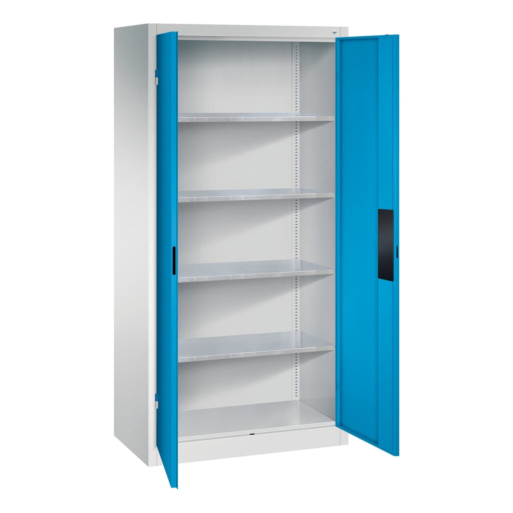 Armoire pour charges lourdes C+P avec 4 tablettes, H x l x P 1 950 x 930 x 500 mm, gris clair, gris anthracite N° de l'image du produit 5 : Armoire pour charges lourdes C+P avec 4 tablettes, H x l x P 1 950 x 930 x 500 mm, gris clair, gris anthracite