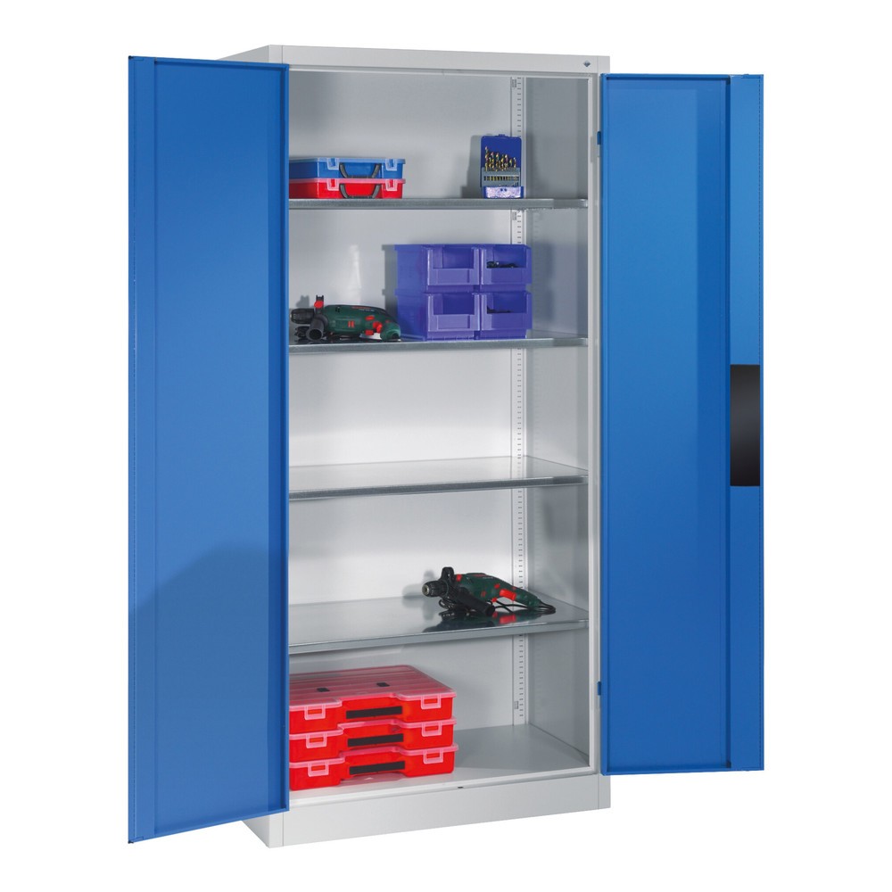 Numéro de l'image du produit 5: Armoire pour charges lourdes C+P avec 4 tablettes, H x l x P 1 950 x 930 x 500 mm, gris clair, gris anthracite