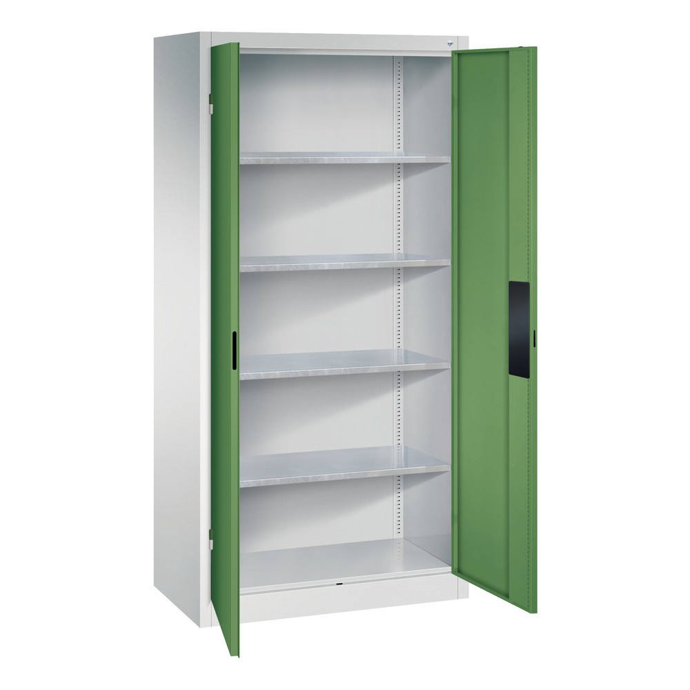 N° de l'image du produit 4 : Armoire pour charges lourdes C+P avec 4 tablettes, H x l x P 1 950 x 930 x 500 mm, gris anthracite, bleu gentiane