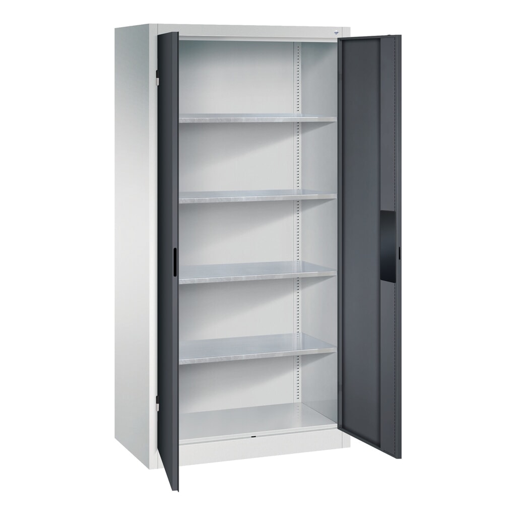 N° de l'image du produit 5 : Armoire pour charges lourdes C+P avec 4 tablettes, H x l x P 1 950 x 930 x 500 mm, gris anthracite, rouge rubis