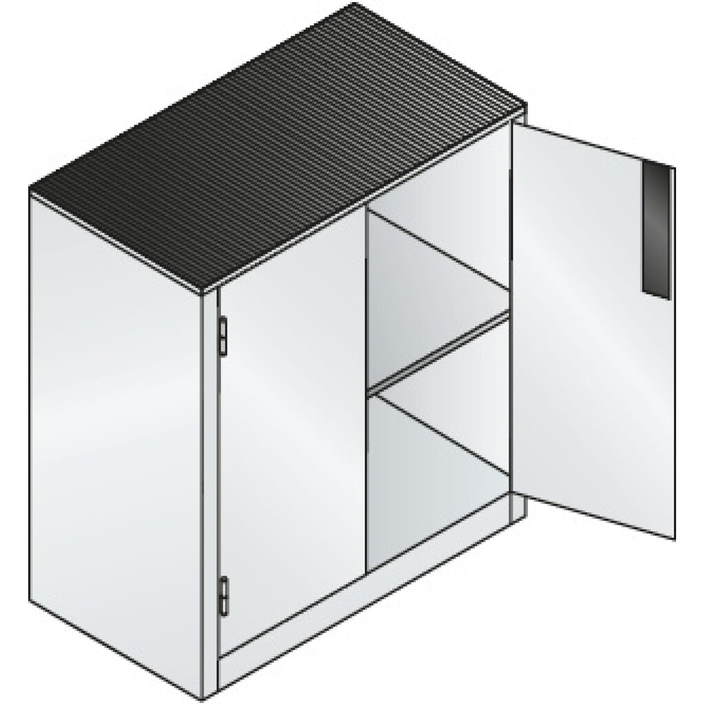 N° de l'image du produit 4 : Armoire pour charges lourdes C+P avec 1 tablette, H x l x P 1 000 x 930 x 500 mm, gris clair, rouge rubis