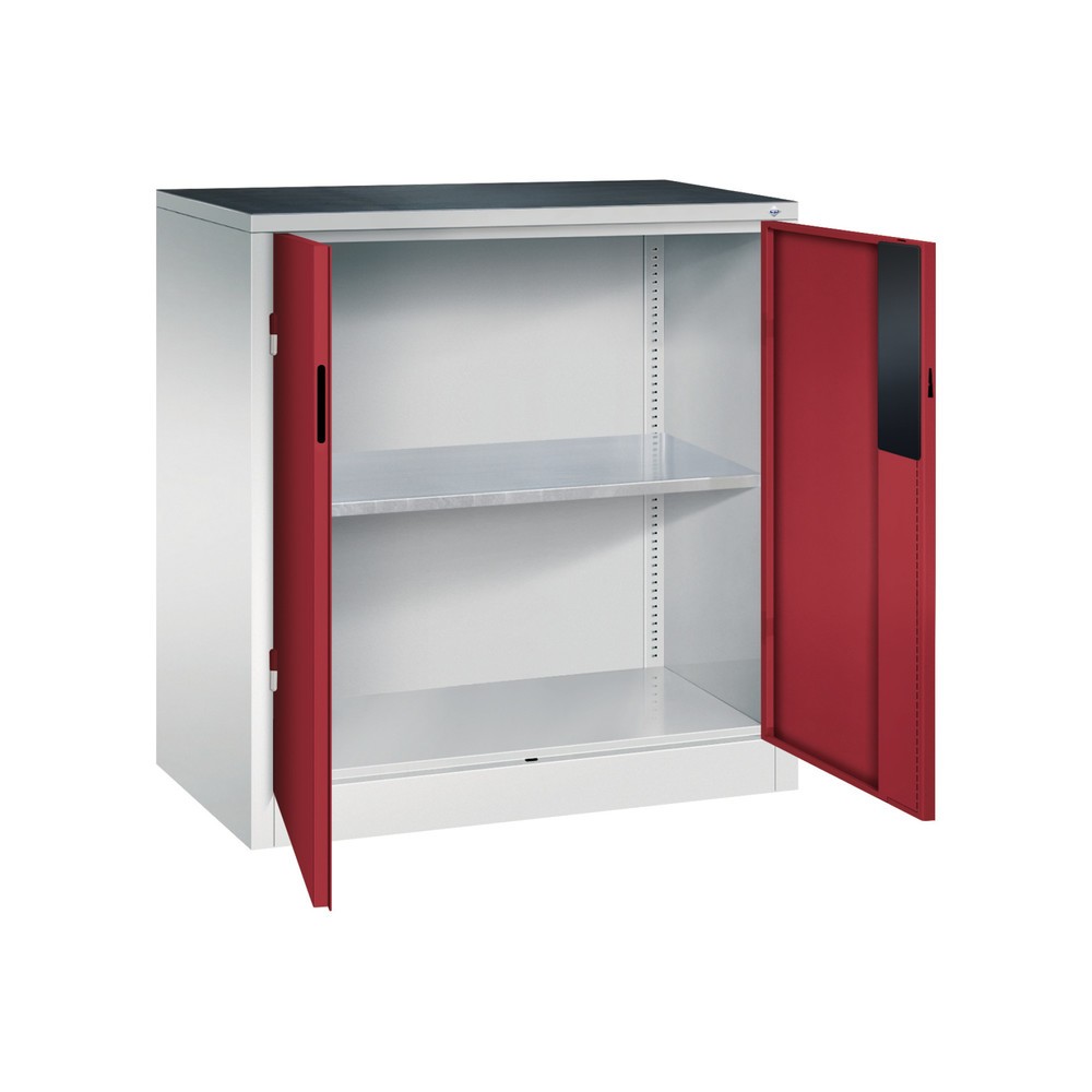 Numéro de l'image du produit 5: Armoire pour charges lourdes C+P avec 1 tablette, H x l x P 1 000 x 930 x 500 mm, gris clair, rouge rubis