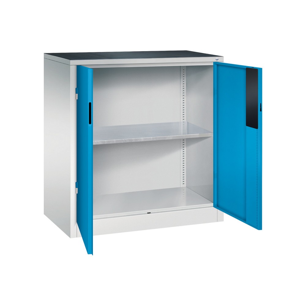 Numéro de l'image du produit 5: Armoire pour charges lourdes C+P avec 1 tablette, H x l x P 1 000 x 930 x 500 mm, gris clair, bleu clair