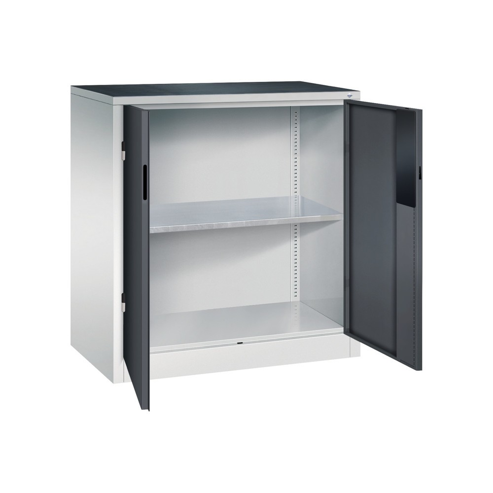 Numéro de l'image du produit 5: Armoire pour charges lourdes C+P avec 1 tablette, H x l x P 1 000 x 930 x 500 mm, gris clair, gris noir