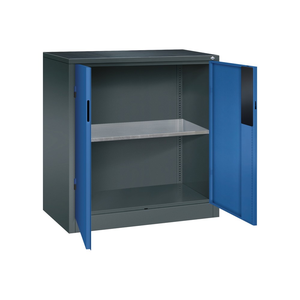 Numéro de l'image du produit 5: Armoire pour charges lourdes C+P avec 1 tablette, H x l x P 1 000 x 930 x 500 mm, gris anthracite, bleu gentiane