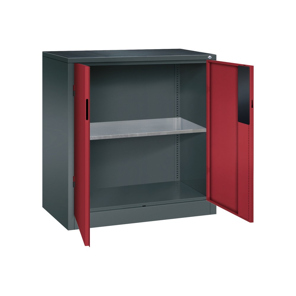 Numéro de l'image du produit 5: Armoire pour charges lourdes C+P avec 1 tablette, H x l x P 1 000 x 930 x 500 mm, gris anthracite, rouge rubis