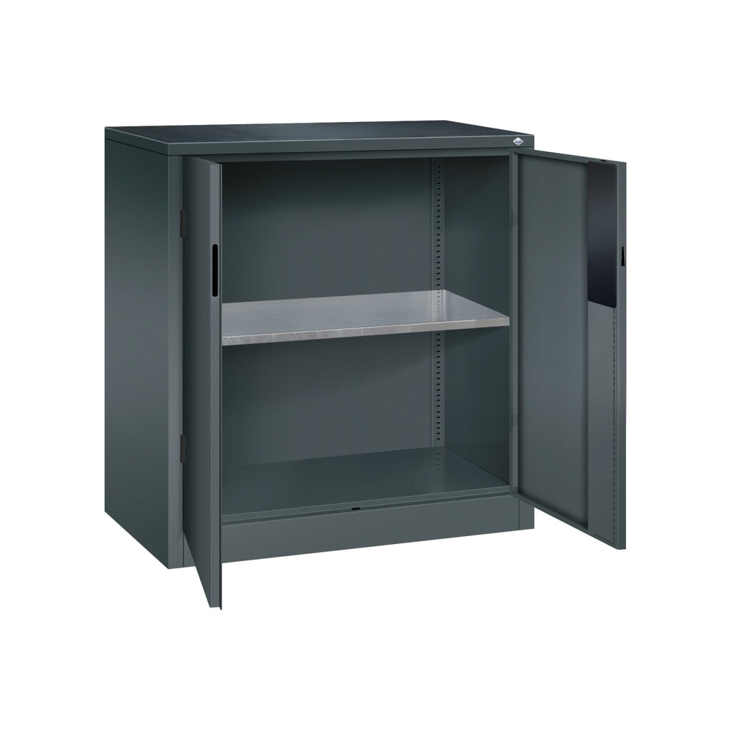 N° de l'image du produit 5 : Armoire pour charges lourdes C+P avec 1 tablette, H x l x P 1 000 x 930 x 500 mm, gris anthracite, gris anthracite