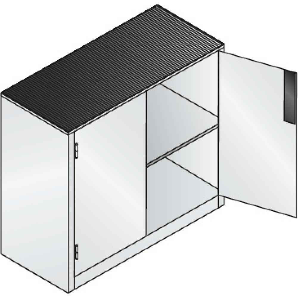 Numéro de l'image du produit 3: Armoire pour charges lourdes C+P avec 1 tablette, H x l x P 1 000 x 1 200 x 500 mm, gris clair, rouge rubis