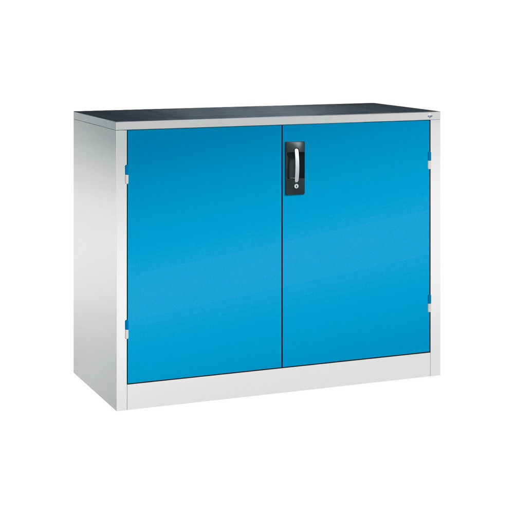 Illustration du produit: Armoire pour charges lourdes C+P avec 1 tablette, H x l x P 1 000 x 1 200 x 500 mm, gris clair, bleu clair