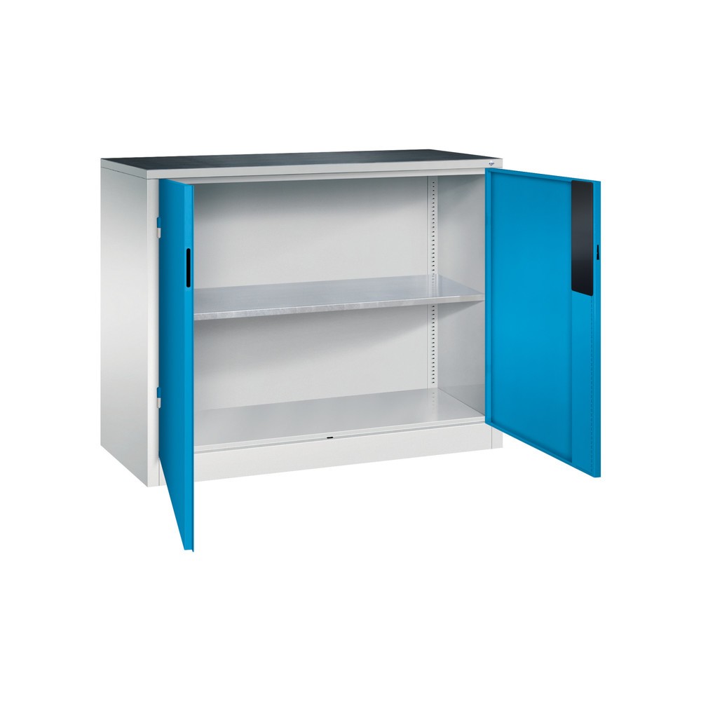 Numéro de l'image du produit 4: Armoire pour charges lourdes C+P avec 1 tablette, H x l x P 1 000 x 1 200 x 500 mm, gris clair, bleu clair