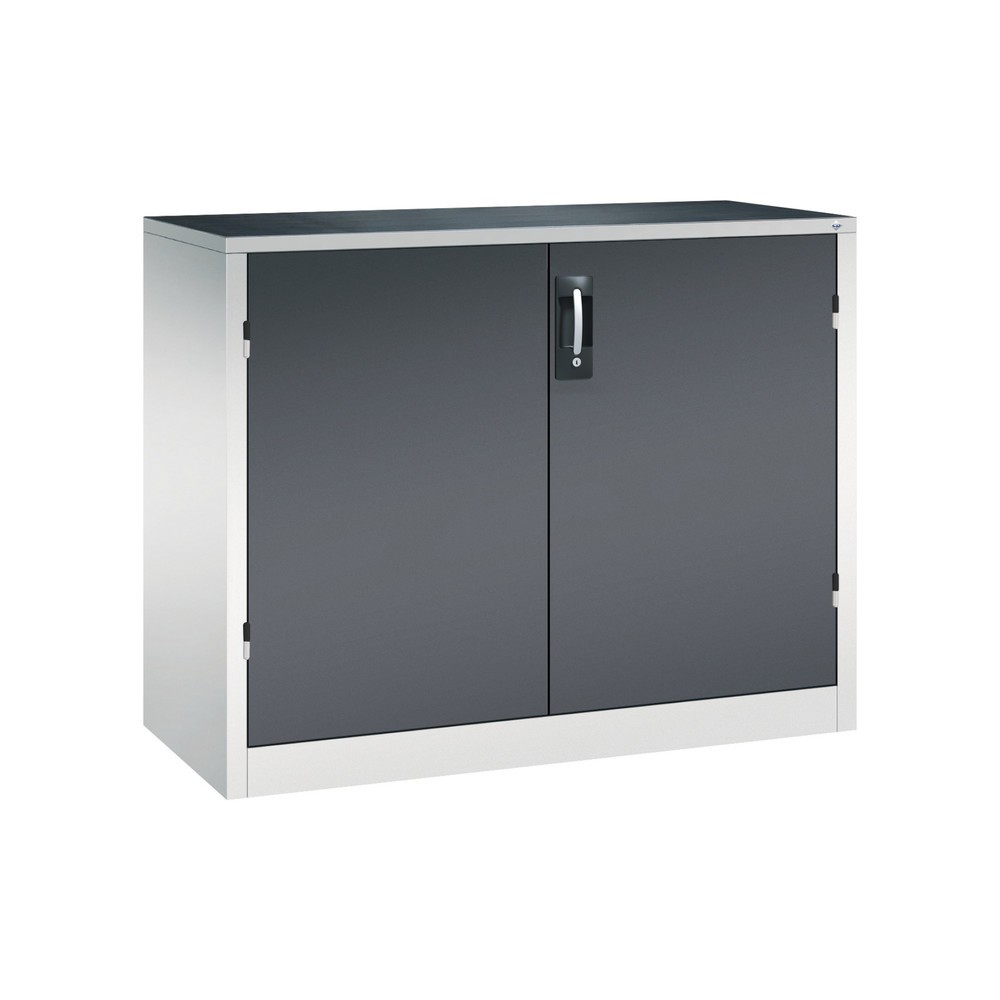 Illustration du produit: Armoire pour charges lourdes C+P avec 1 tablette, H x l x P 1 000 x 1 200 x 500 mm, gris clair, gris noir