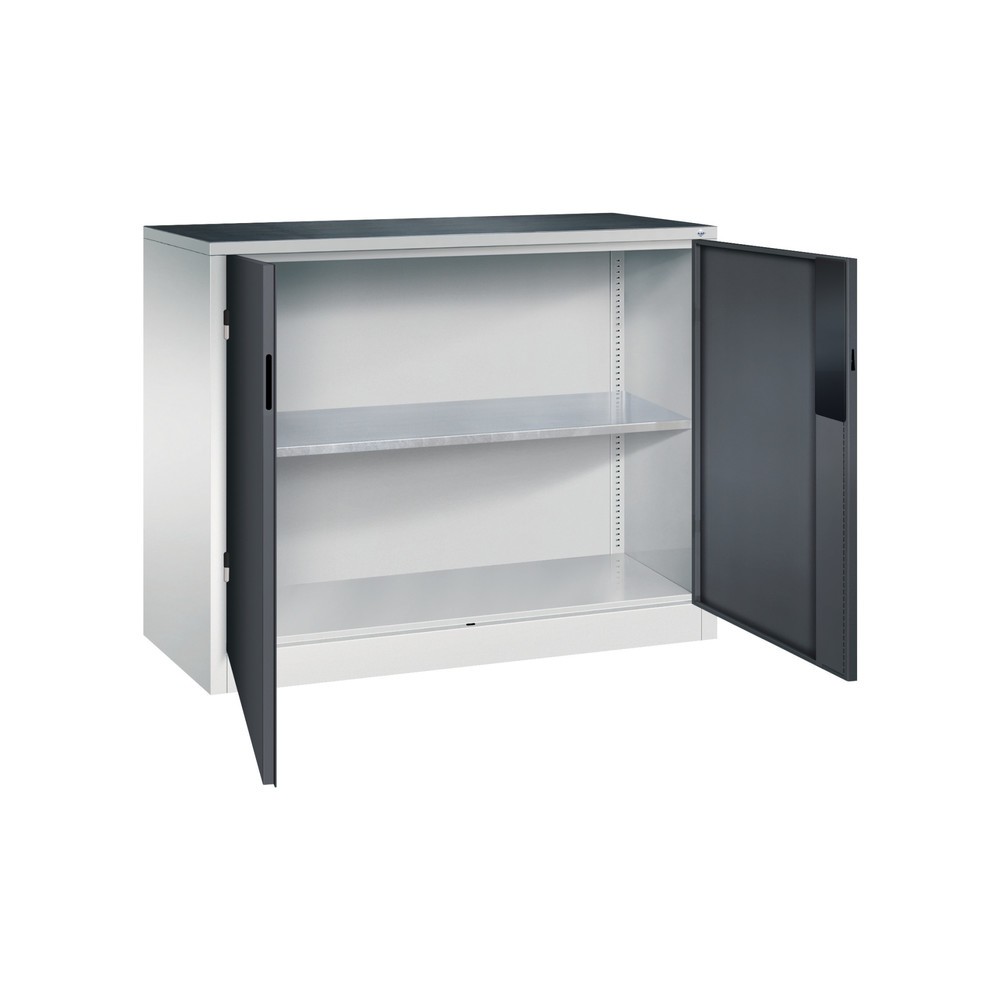 Numéro de l'image du produit 4: Armoire pour charges lourdes C+P avec 1 tablette, H x l x P 1 000 x 1 200 x 500 mm, gris clair, gris noir