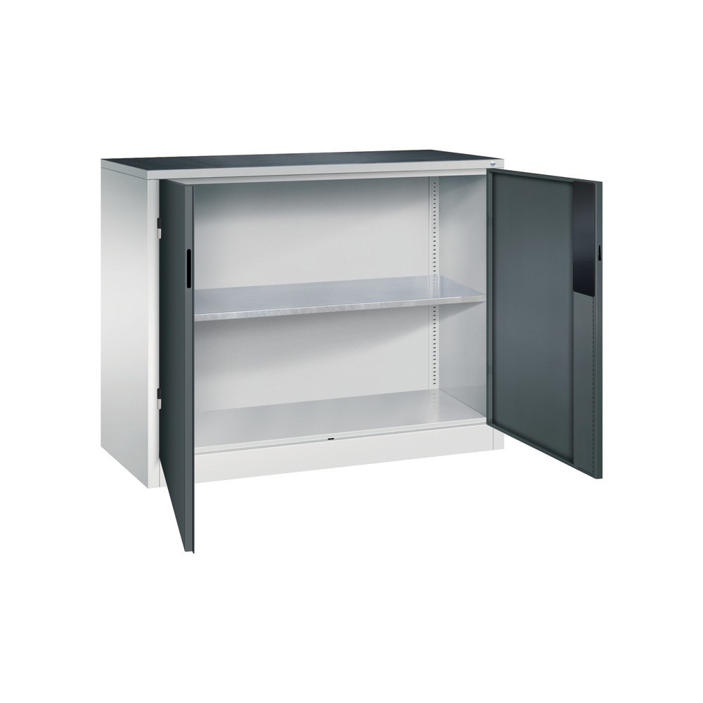 Numéro de l'image du produit 4: Armoire pour charges lourdes C+P avec 1 tablette, H x l x P 1 000 x 1 200 x 500 mm, gris clair, gris anthracite