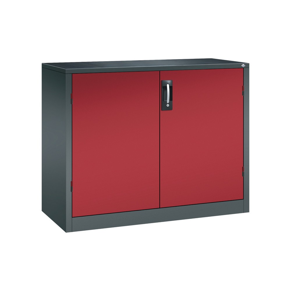Illustration du produit: Armoire pour charges lourdes C+P avec 1 tablette, H x l x P 1 000 x 1 200 x 500 mm, gris anthracite, rouge rubis