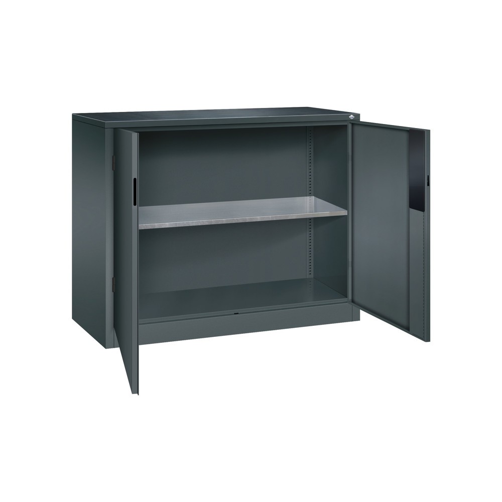 Numéro de l'image du produit 4: Armoire pour charges lourdes C+P avec 1 tablette, H x l x P 1 000 x 1 200 x 500 mm, gris anthracite, gris anthracite