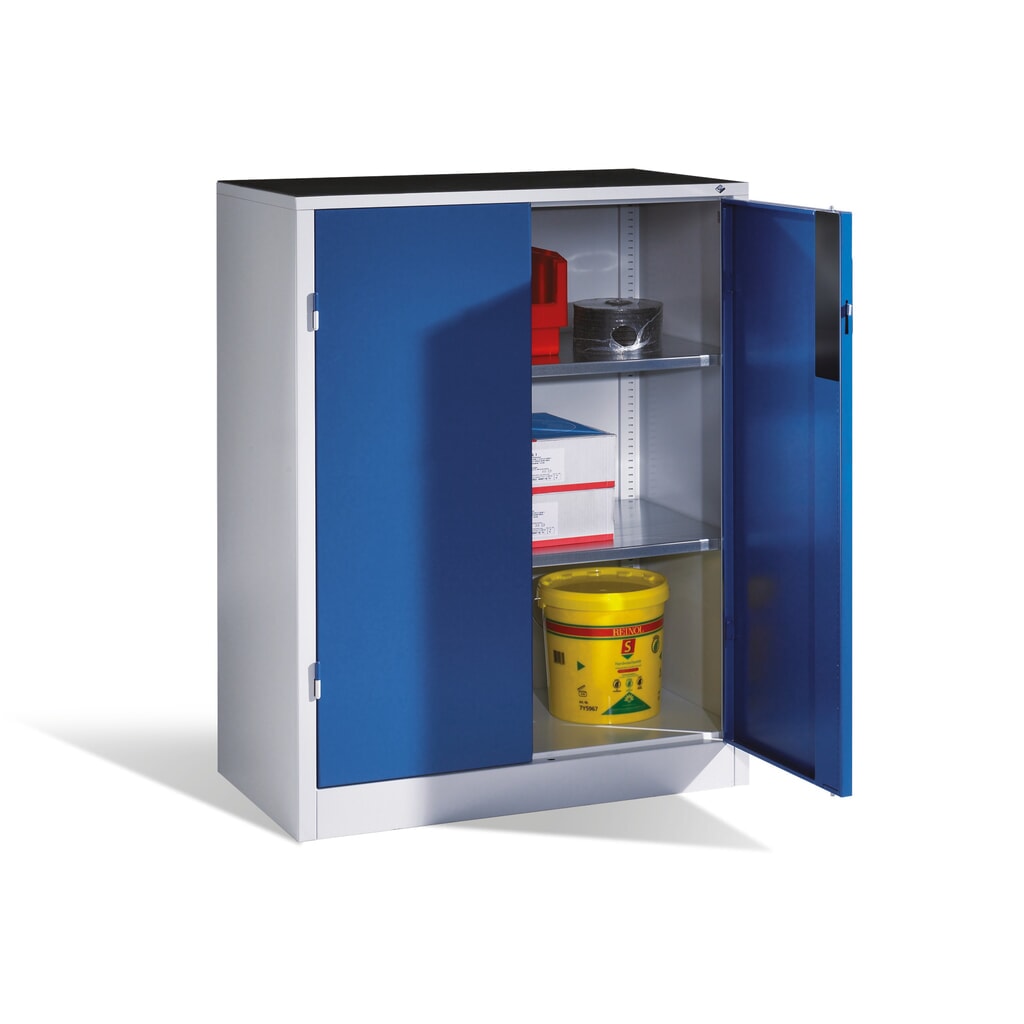 Armoire pour charges lourdes C+P avec 2 tablettes, H x l x P 1 200 x 930 x 500 mm, gris clair, bleu gentiane N° de l'image du produit 5 : Armoire pour charges lourdes C+P avec 2 tablettes, H x l x P 1 200 x 930 x 500 mm, gris clair, bleu gentiane