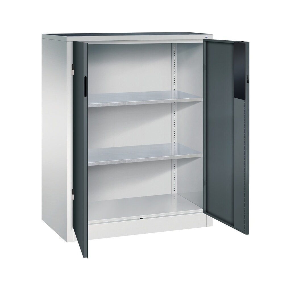Armoire pour charges lourdes C+P avec 2 tablettes, H x l x P 1 200 x 930 x 500 mm, gris clair, gris anthracite N° de l'image du produit 5 : Armoire pour charges lourdes C+P avec 2 tablettes, H x l x P 1 200 x 930 x 500 mm, gris clair, gris anthracite