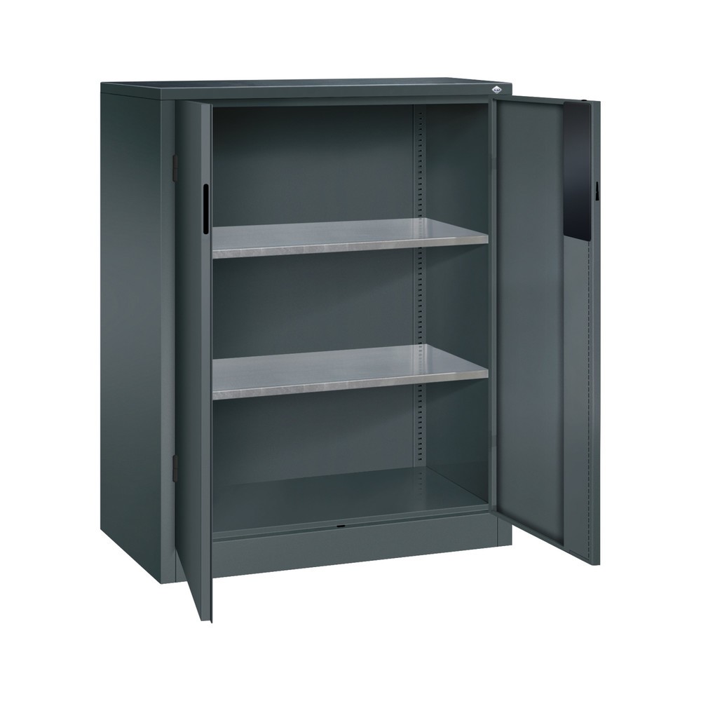 N° de l'image du produit 4 : Armoire pour charges lourdes C+P avec 2 tablettes, H x l x P 1 200 x 930 x 500 mm, gris anthracite, gris anthracite