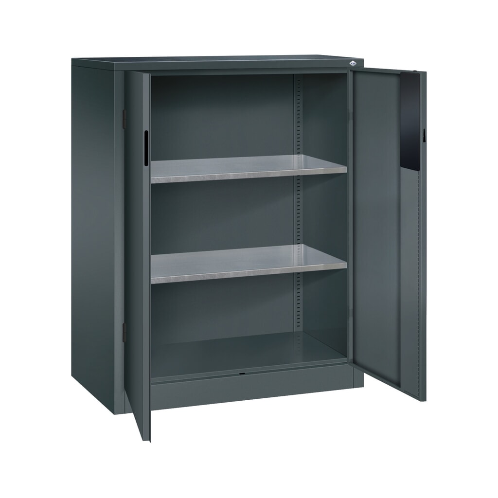 Armoire pour charges lourdes C+P avec 2 tablettes, H x l x P 1 200 x 930 x 500 mm, gris anthracite, gris anthracite N° de l'image du produit 5 : Armoire pour charges lourdes C+P avec 2 tablettes, H x l x P 1 200 x 930 x 500 mm, gris anthracite, gris anthracite