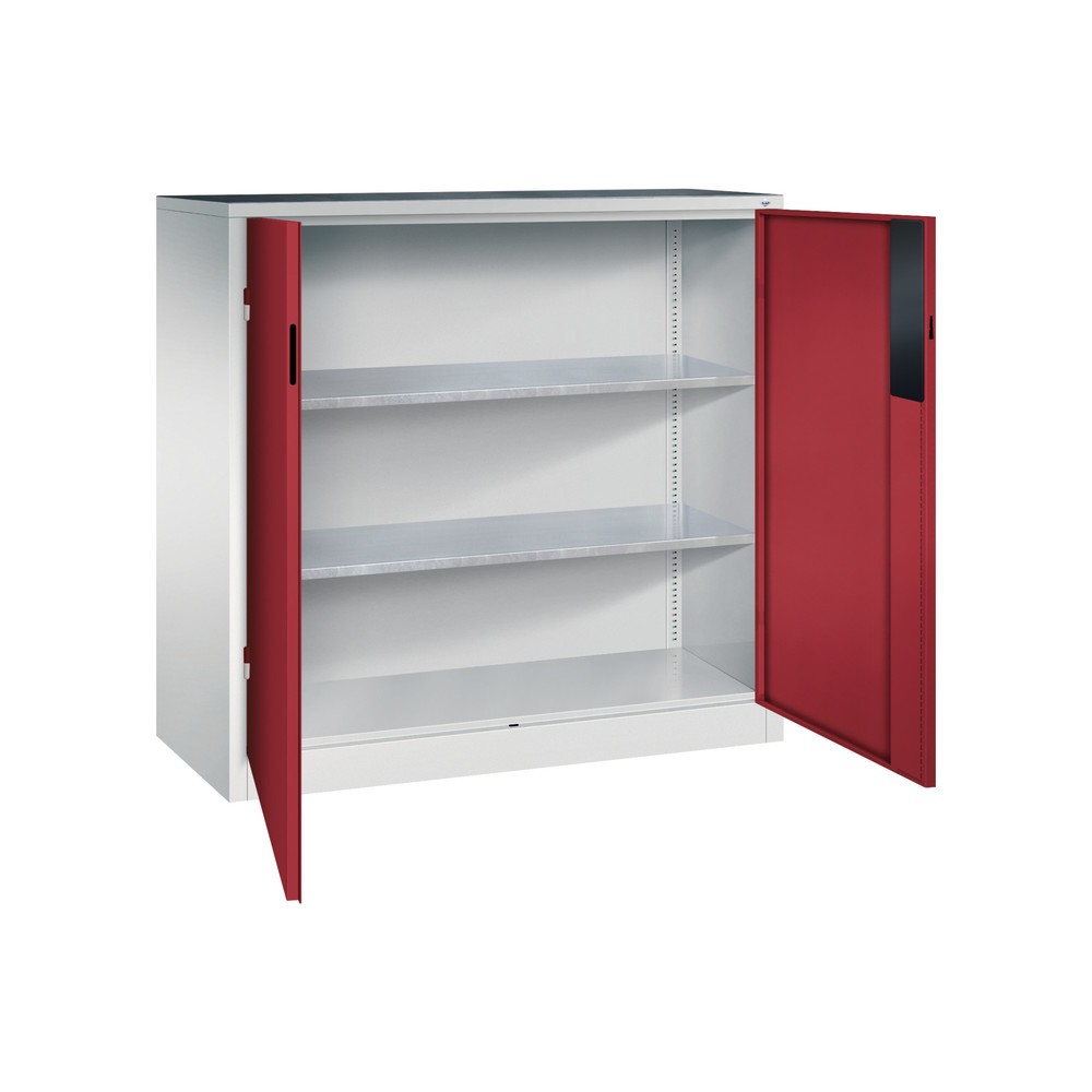 Numéro de l'image du produit 4: Armoire pour charges lourdes C+P avec 2 tablettes, H x l x P 1 200 x 1 200 x 500 mm, gris clair, rouge rubis