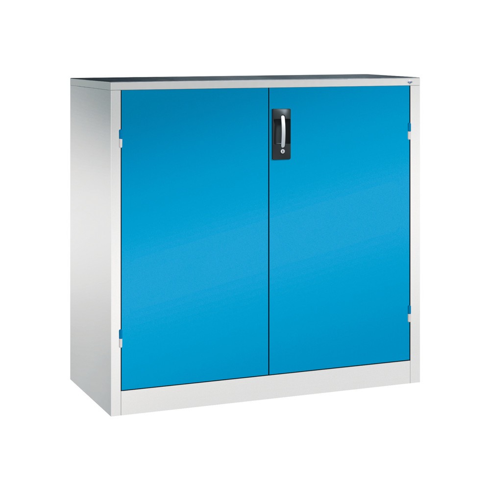 Illustration du produit: Armoire pour charges lourdes C+P avec 2 tablettes, H x l x P 1 200 x 1 200 x 500 mm, gris clair, bleu clair
