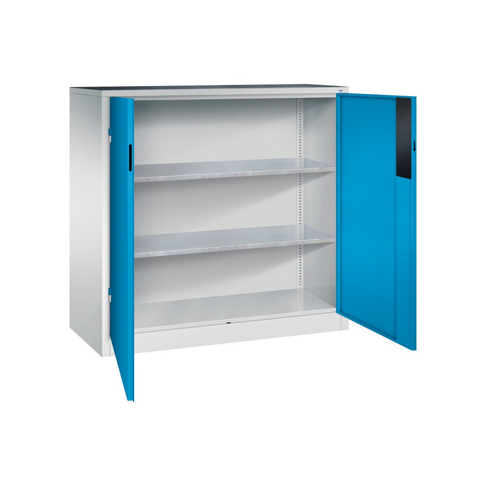 Numéro de l'image du produit 4: Armoire pour charges lourdes C+P avec 2 tablettes, H x l x P 1 200 x 1 200 x 500 mm, gris clair, bleu clair