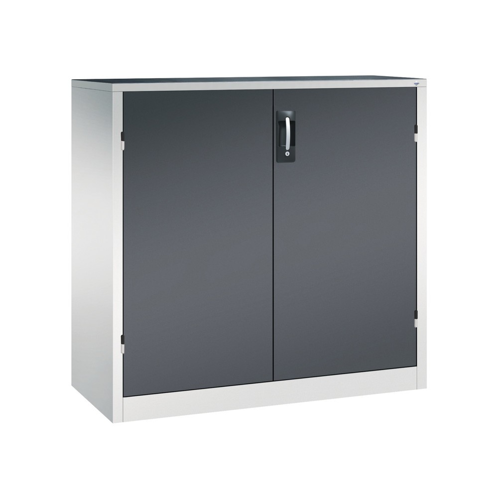 Illustration du produit: Armoire pour charges lourdes C+P avec 2 tablettes, H x l x P 1 200 x 1 200 x 500 mm, gris clair, gris noir