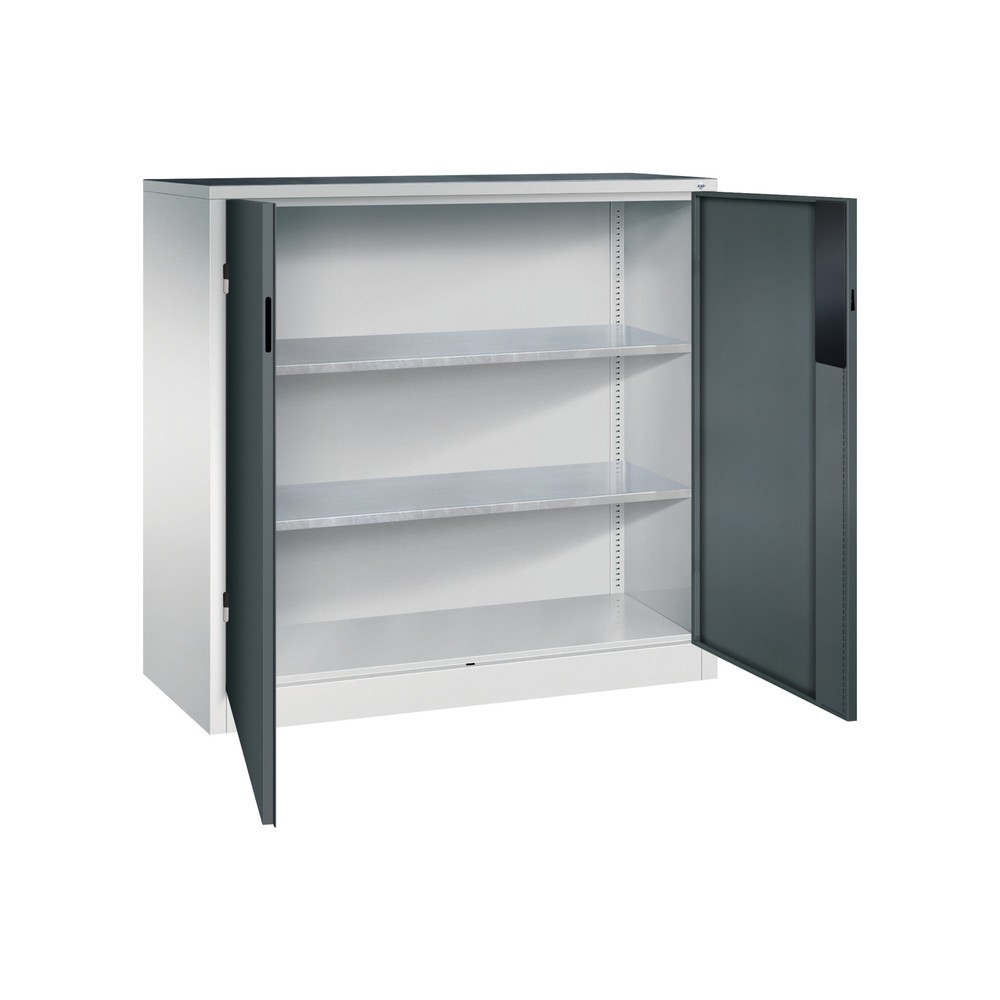Numéro de l'image du produit 4: Armoire pour charges lourdes C+P avec 2 tablettes, H x l x P 1 200 x 1 200 x 500 mm, gris clair, gris anthracite