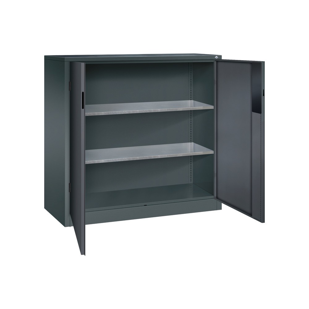 Numéro de l'image du produit 4: Armoire pour charges lourdes C+P avec 2 tablettes, H x l x P 1 200 x 1 200 x 500 mm, gris anthracite, gris noir