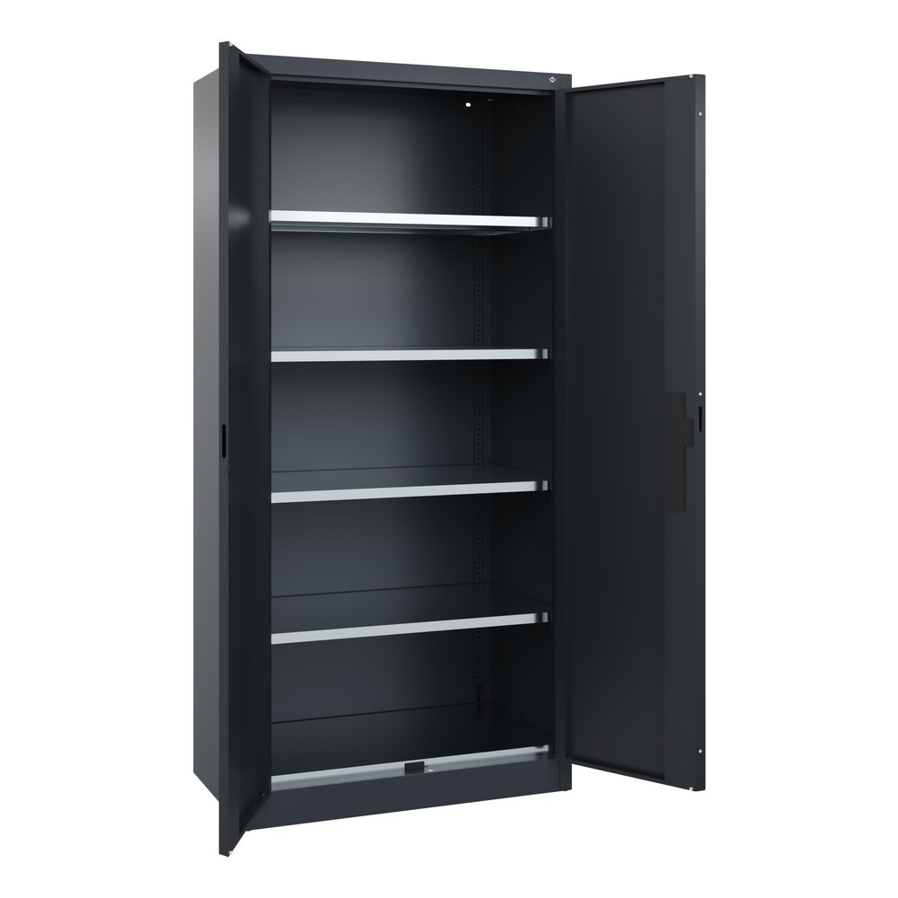 N° de l'image du produit 5 : Armoire pour charges lourdes C+P avec 4 tablettes, H x l x P 1 950 x 930 x 500 mm, gris anthracite, gris noir