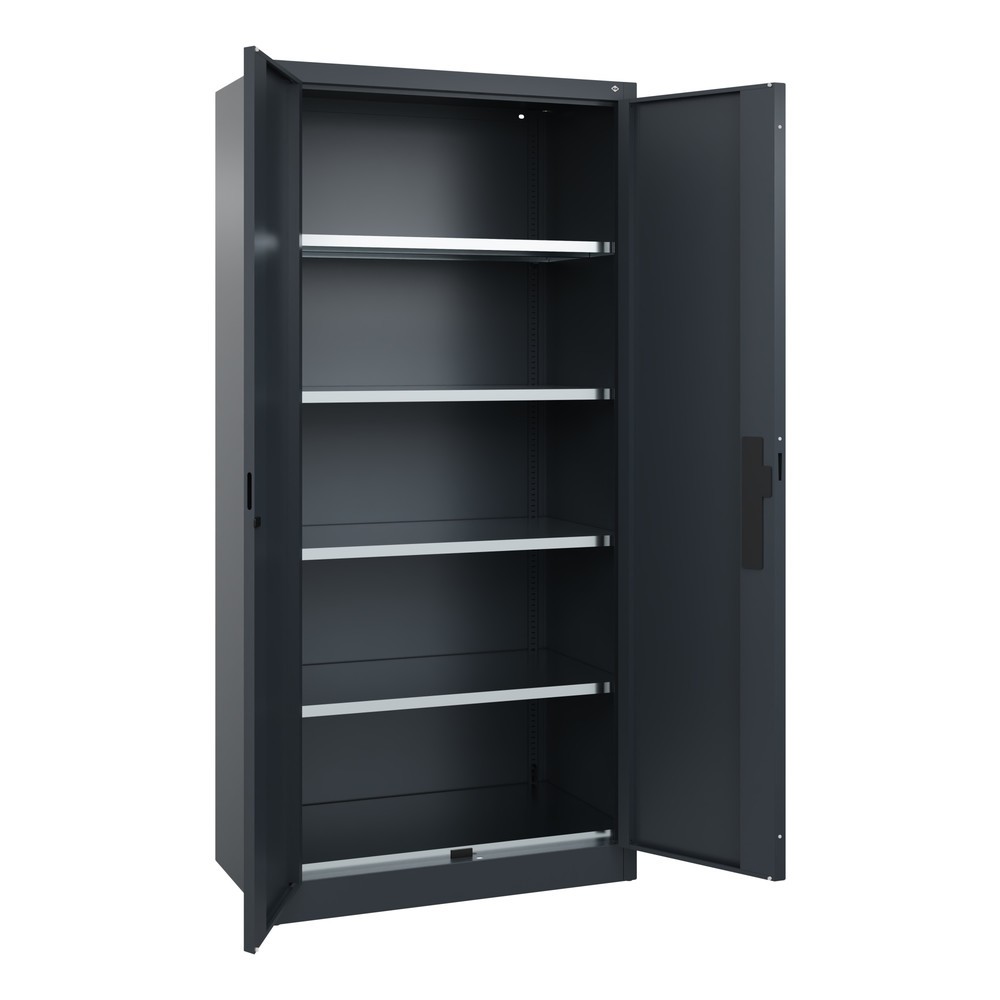 N° de l'image du produit 5 : Armoire pour charges lourdes C+P avec 4 tablettes, H x l x P 1 950 x 930 x 500 mm, gris anthracite, gris anthracite