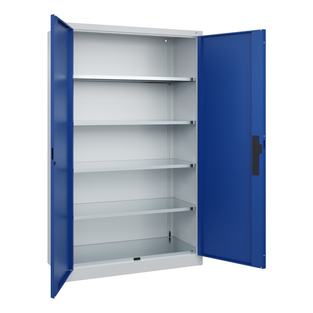 Numéro de l'image du produit 3: Armoire pour charges lourdes C+P avec 4 tablettes, H x l x P 1 950 x 1 200 x 500 mm, gris clair, bleu gentiane