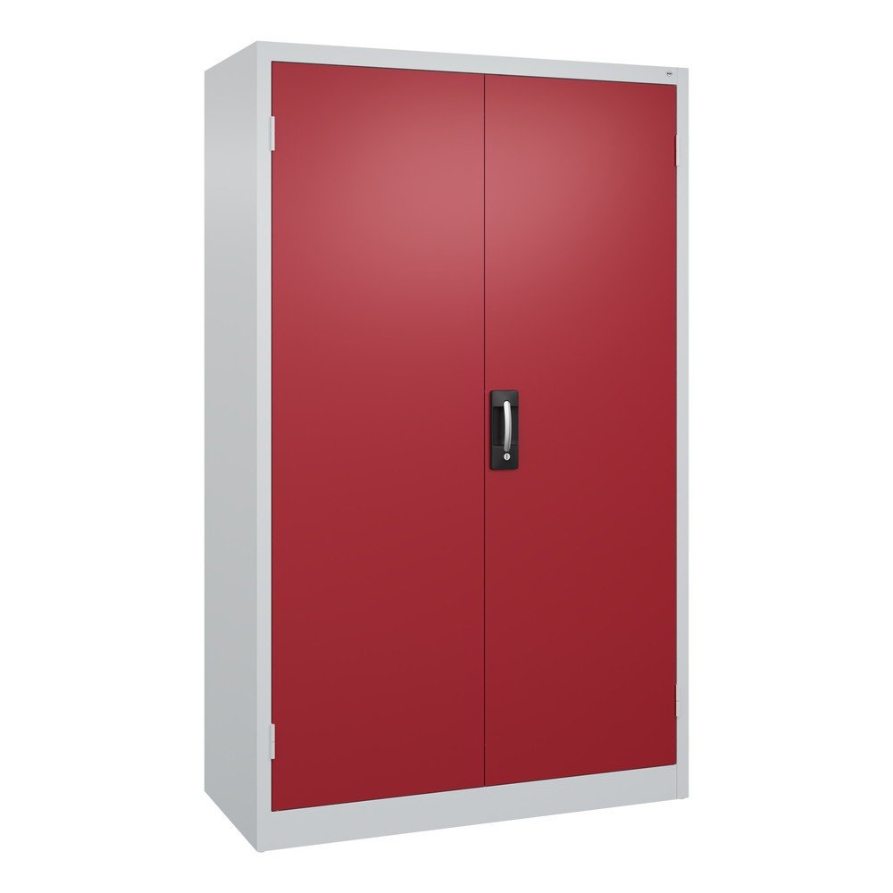 Illustration du produit: Armoire pour charges lourdes C+P avec 4 tablettes, H x l x P 1 950 x 1 200 x 500 mm, gris clair, rouge rubis